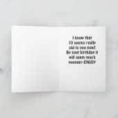 "70th BIRTHDAY HUMOR** FROM A COW? Karte (Innenseite)