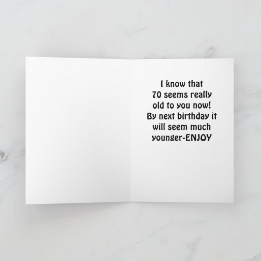 "70th BIRTHDAY HUMOR** FROM A COW? Karte (Innenseite)