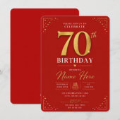 70th Birthday Invitation  Einladung (Vorne/Hinten)