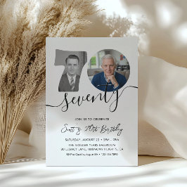 70th Birthday Invitation Two Photo Adult Birthday Einladung