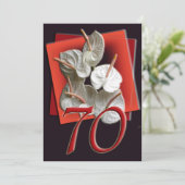 70th Birthday Party Einladung - Antheriums (Stehend Vorderseite)