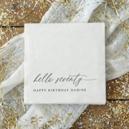 70th Birthday Party Hello 70 Modern Milestone Serviette