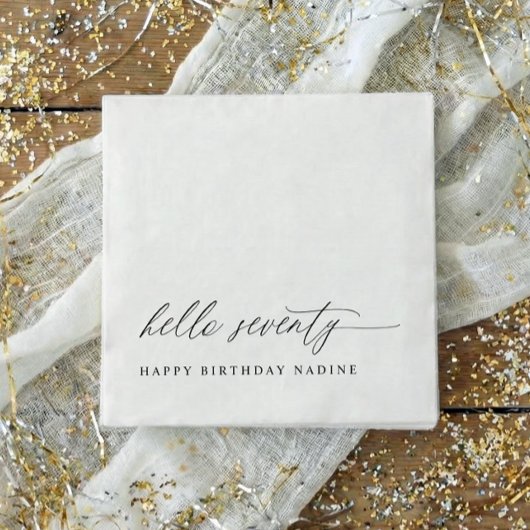 70th Birthday Party Hello 70 Modern Milestone Serviette