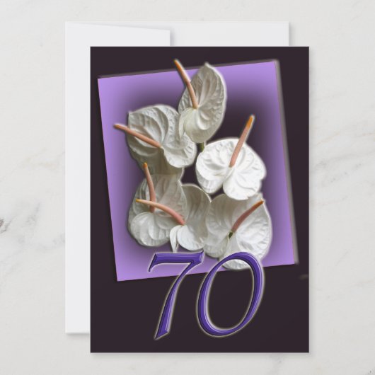 70th Birthday Party Invitation - Antheriums Einladung (Vorderseite)