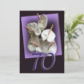 70th Birthday Party Invitation - Antheriums Einladung (Stehend Vorderseite)