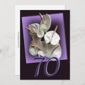70th Birthday Party Invitation - Antheriums Einladung (Vorne/Hinten)