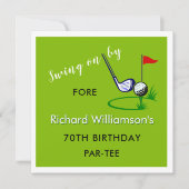 70th Birthday Party Men's Golf Theme Einladung (Vorderseite)
