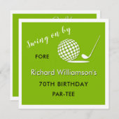 70th Birthday Party Men's Golf Theme Einladung (Vorne/Hinten)