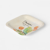 70th Birthday Party Parakeet with Tulips  Pappteller (Gewinkelt)