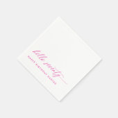 70th Birthday Party Pink Hello 70 Modern Elegant Serviette (Ecke)