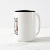 70th Birthday Photo Collage black Zweifarbige Tasse (VorderseiteRechts)