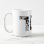 70th Birthday Photo Collage Blue  Kaffeetasse (Links)