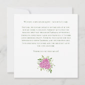 70th Birthday Pink Hydrangeas Card Request  Einladung (Rückseite)