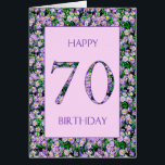 70th Birthday Purple Daisies<br><div class="desc">70th Birthday card for a lady who likes flowers. An elegant birthday card with a background of purple daisy flowers. This is the perfekt card for a girl who loves anything floral or purple!</div>