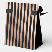 70th Birthday Rose Gold Striped Thank You Geschenkschachtel (Rückseite)