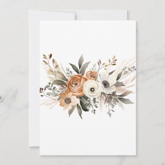 70th Birthday Rustic Floral Fall Einladung (Rückseite)