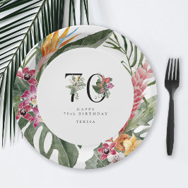 70th Birthday Simple Elegant Tropical Invitation Pappteller