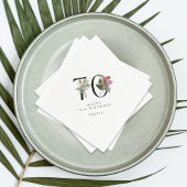 70th Birthday Simple Elegant Tropical Invitation Serviette