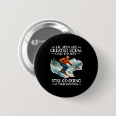 70th Birthday Skier Man 70 Years Old Skiing Lover  Button (Vorne & Hinten)