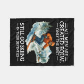 70th Birthday Skier Man 70 Years Old Skiing Lover  Fleecedecke (Vorderseite (Horizontal))