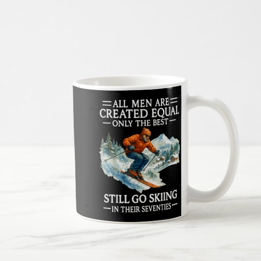 70th Birthday Skier Man 70 Years Old Skiing Lover  Kaffeetasse (Rechts)