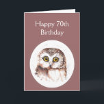 70th Birthday Who Loves You, Cute Owl Humour Karte<br><div class="desc">Happy 70th,  Seventy,  Cute Watercolor Owl.  For those who love birds or owls and or has a sense of humor.</div>