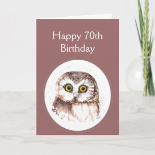 70th Birthday Who Loves You, Cute Owl Humour Karte