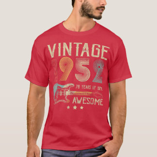 70th Birthday Womens Mens Vintage Awesome 1952 Gui T-Shirt