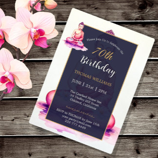 70th Buddha Birthday, Watercolor, Meditation /Yoga Einladung