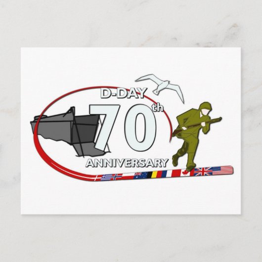 70th D-Day anniversary Postkarte (Vorderseite)