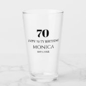 70th happy birthday custom name Glass Cup Glas (Vorderseite)