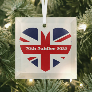 70th Jubilee 2022 England Flag Ornament Aus Glas