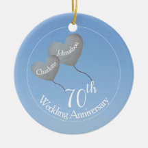 70th Platinum Wedding Anniversary heart ballons