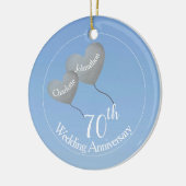 70th Platinum Wedding Anniversary heart ballons Keramik Ornament (Links)