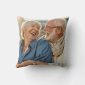 70th Wedding Anniversary Greenery Floral Photo Kissen (Rückseite)