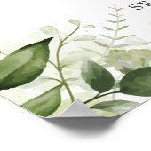 70th Wedding Anniversary Greenery Welcome Sign Poster (Ecke)