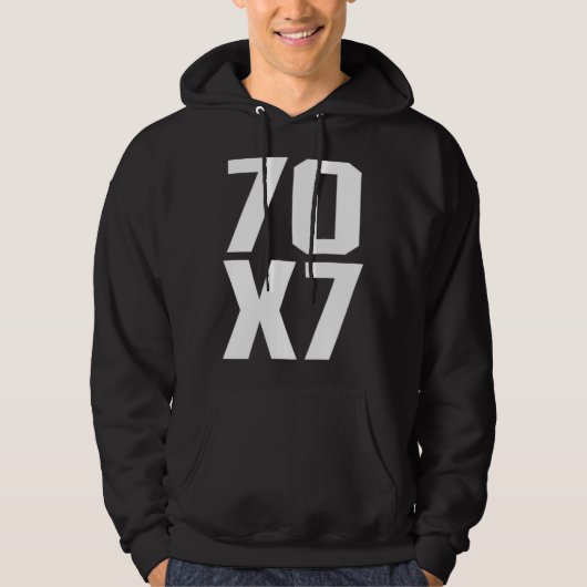 70X7 God s Eternal Forgiveness Christian Matthew 1 Hoodie (Vorderseite)