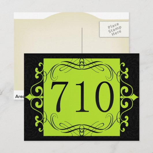 710 Bereichscode Postkarte (Vorne/Hinten)