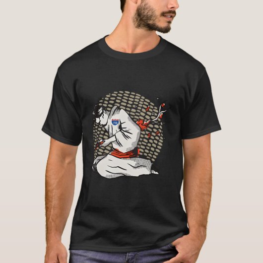 710 - Samurai Harakiri Print on Back T-Shirt (Vorderseite)