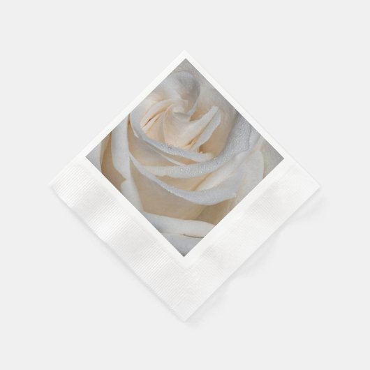 7127-Weiße Rose mit Taub Serviette (Ecke)