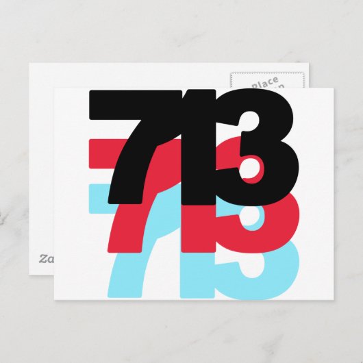 713 Bereichscode Postkarte (Vorne/Hinten)