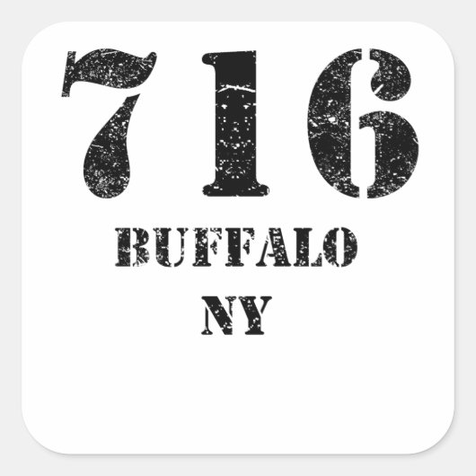 716 Buffalo NY Quadratischer Aufkleber (Vorderseite)