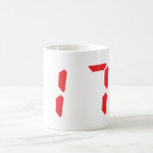 71 einundsiebzig digitale Zahl des Rot-Weckers Kaffeetasse (Mittel)
