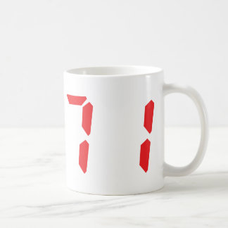 71 einundsiebzig digitale Zahl des Rot-Weckers Kaffeetasse