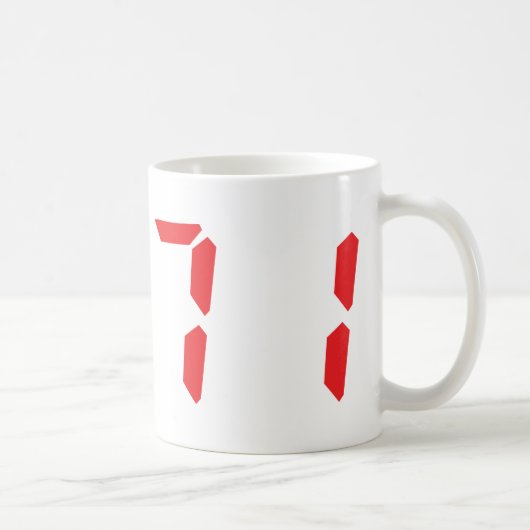 71 einundsiebzig digitale Zahl des Rot-Weckers Kaffeetasse (Rechts)