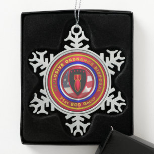 71. EOD GROUP SCHNEEFLOCKEN Zinn-Ornament