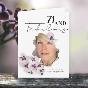 71 & Fantastische Orchideen-Foto-Geburtstagskarte Karte
