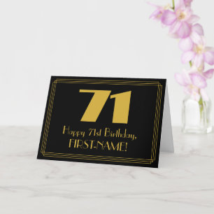 71. Geburtstag: Art Deco inspirierter Look "71" &  Karte