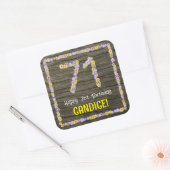 71. Geburtstag: Blumennummer, Imitate Holzbild, Na Quadratischer Aufkleber (Umschlag)