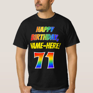 71. Geburtstag — Bold, Fun, Rainbow 71, Individu T-Shirt